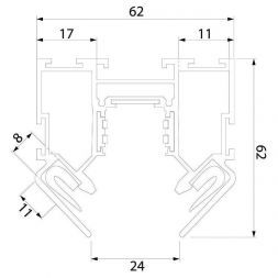 Slim Magnetic Шинопровод в натяжной потолок (черный) (2м) 85123/00 Elektrostandard