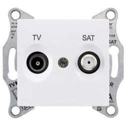 Розетка TV/SAT проходная Schneider Electric Sedna Белый 4dB