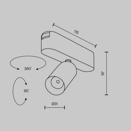 Трековый светильник Maytoni Focus LED Radity TR103-1-5W3K-M-W