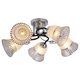 Светильник потолочный Linvel LV 9428/5 Инес Хром/черный Е27 60W D540 H240мм (LINVEL LV 9428/5 Инес Хром/черный Е27 60W)