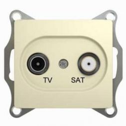 Розетка проходная Schneider Electric Glossa Беж TV-SAT 4DB GSL000298