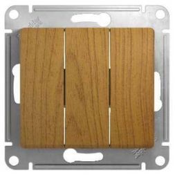 Выключатель 3-клавишный Schneider Electric Glossa Дерево Дуб, сх.3 GSL000531