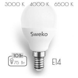 Лампа светодиодная Sweko 42LED-G45-10W-230-6500K-E14