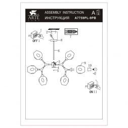 Потолочная люстра Arte Lamp A7759PL-9PB