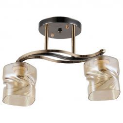Светильник потолочный Linvel LV 9360/2 Акира Чёрный/золото Е27 60W 390х150х240мм