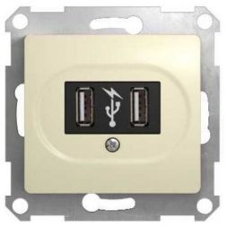 Розетка Schneider Electric Glossa Беж USB GSL000232