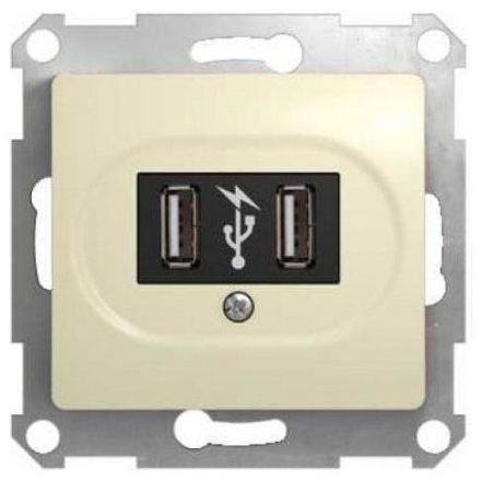 Розетка Schneider Electric Glossa Беж USB GSL000232