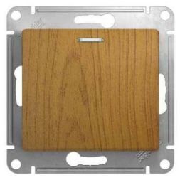 Кнопка нажимная с подсветкой Schneider Electric Glossa Дерево Дуб, сх.1а GSL000517