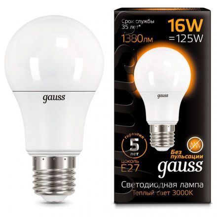 Лампа Gauss 102502116 LED A60 16W E27 3000K