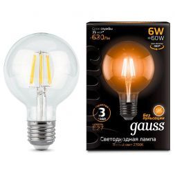 Лампа Gauss 105802106 LED Filament G95 E27 6W 2700K