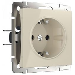Розетка с з/к со шторками Werkel W1171103 слоновая кость (WL03-SKGS-01-IP44-ivory)