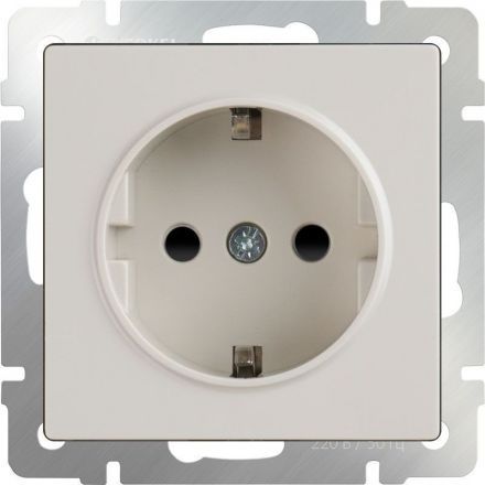 Розетка с з/к со шторками Werkel W1171103 слоновая кость (WL03-SKGS-01-IP44-ivory)