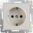 Розетка с з/к со шторками Werkel W1171103 слоновая кость (WL03-SKGS-01-IP44-ivory)