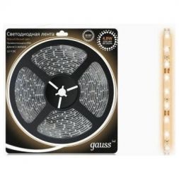 Лента Gauss LED 5050/30-SMD 7.2W 12V DC теплый белый IP66 (блистер 5м)