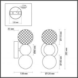 Бра Odeon Light 5007/4WL Crystal