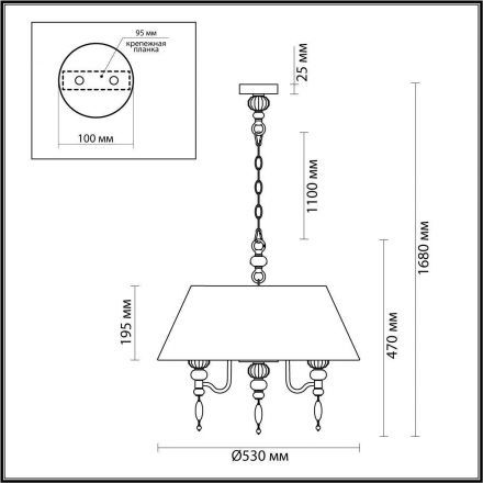 Подвесная люстра Odeon Light 4896/5A Sochi