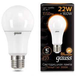 Лампа Gauss 102502122 LED A70 22W E27 3000K