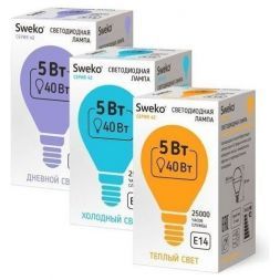 Лампа светодиодная Sweko 42LED-G45-5W-230-3000K-E14