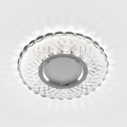 Встраиваемый точечный светильник с LED подсветкой Elektrostandard 2244 MR16 SL/WH зеркальный/белый