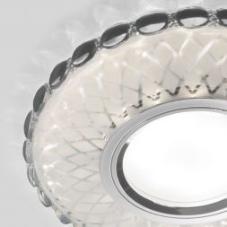 Встраиваемый точечный светильник с LED подсветкой Elektrostandard 2244 MR16 SL/WH зеркальный/белый
