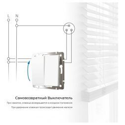 Выключатель двухклавишный с самовозвратом (белый) Werkel W1122401