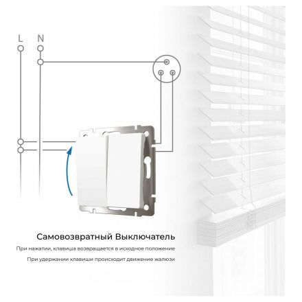 Выключатель двухклавишный с самовозвратом (белый) Werkel W1122401