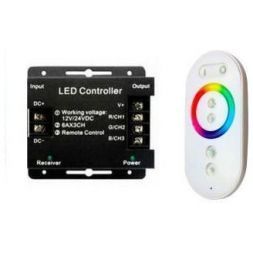 Контроллер Gauss для RGB 288W 24А с сенсорным пультом управления цветом (белый)