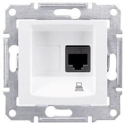 Розетка компьютерная 1-ая Schneider Electric Sedna Белый RJ45 кат. 5e STP