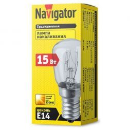 Лампа накаливания Navigator 61 203 NI-T26-15-230-E14-CL