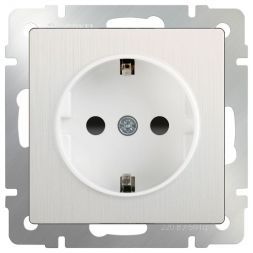 Розетка с заземлением Werkel W1171013 перламутровый рифленый (WL13-SKG-01-IP20)