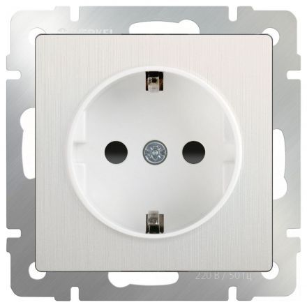 Розетка с заземлением Werkel W1171013 перламутровый рифленый (WL13-SKG-01-IP20)