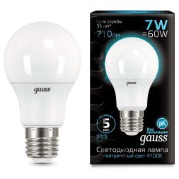 Лампа Gauss 102502207 LED A60 E27 7W 4100K