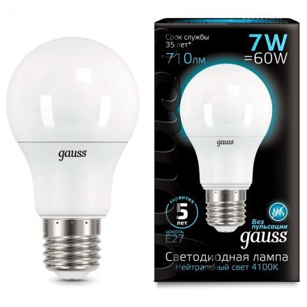 Лампа Gauss 102502207 LED A60 E27 7W 4100K