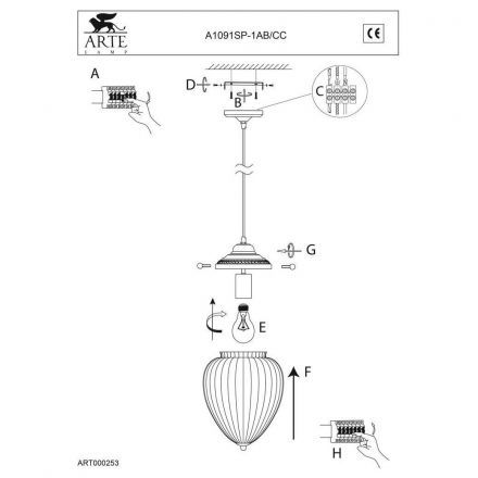 Светильник Arte Lamp A1091SP-1CC