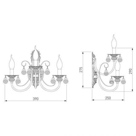 Бра Eurosvet 3305/3 белый с золотом
