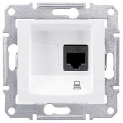 Розетка компьютерная 1-ая Schneider Electric Sedna Белый RJ45 кат. 5e UTP