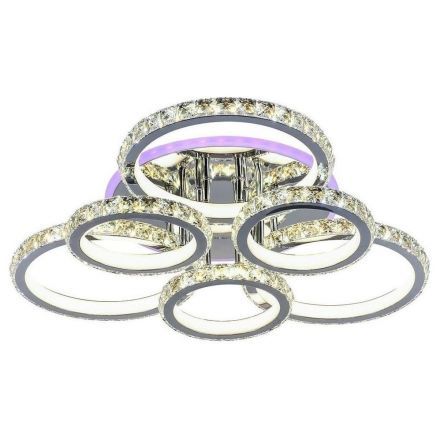 Потолочный светодиодный светильник 8052/3+3 CHR 228W+8W RGB хром Profit Light