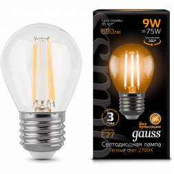 Лампа Gauss 105802109 LED Filament Globe E27 9W 2700K