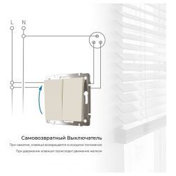 Выключатель двухклавишный с самовозвратом (слоновая кость) Werkel W1122403