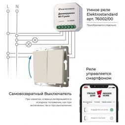 Выключатель двухклавишный с самовозвратом (слоновая кость) Werkel W1122403