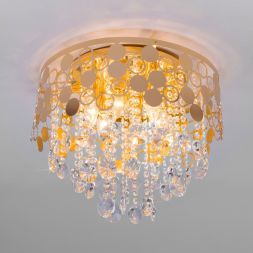 Подвесная люстра Eurosvet 10123/6 золото/прозрачный хрусталь Strotskis Smart (10114/6) Умный дом