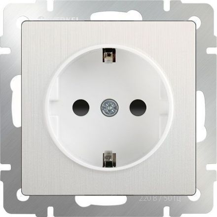 Розетка с заземлением и шторками Werkel W1171113 перламутровый рифленый (WL13-SKGS-01-IP44)