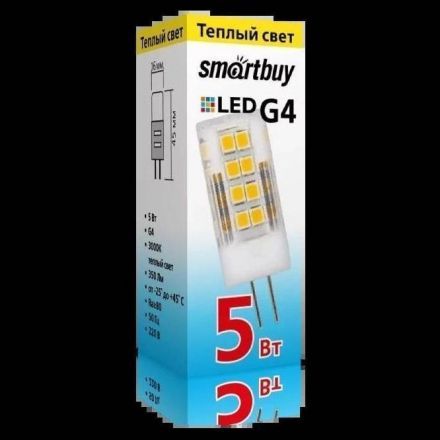 Капсульная светодиодная лампа 5W 3000K G4 Smartbuy SBL-G4220 5-30K