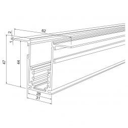 Шинопровод встраиваемый черный 2м Slim Magnetic Elektrostandard 85087/00