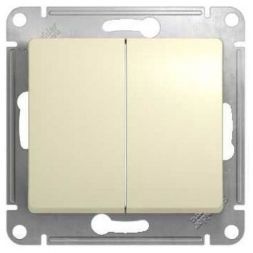 Выключатель 2-клавишный Schneider Electric Glossa Беж , сх.5 GSL000251