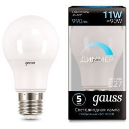 Лампа Gauss 102502211-D LED A60-dim E27 11W 4100К диммируемая