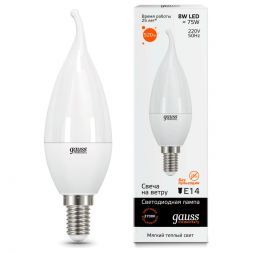 Лампа Gauss 34118 LED Elementary Candle Tailed 8W E14 3000K