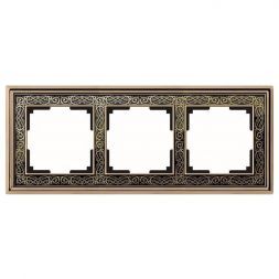 Рамка на 3 поста Werkel W0031430 золото/черный (WL77-Frame-03)