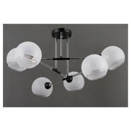 Светильник потолочный Linvel LV 9364/6 Тойма Чёрный/хром Е14 40W D740 H340мм (LINVEL LV 9364/6 Тойма Чёрный/хром Е14 40W)
