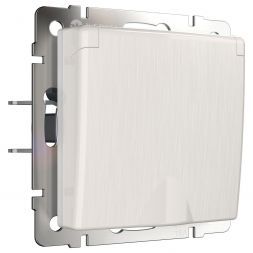 Розетка с защитной крышкой и шторками Werkel W1171213 перламутровый рифленый (WL13-SKGSC-01-IP44)